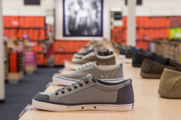 Sneakers displayed at Rack Room Shoes - Vero Beach, Florida - Carver Mostardi Photography - Tampa commercial photography.