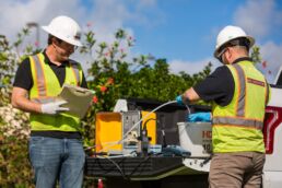 Environmental engineers performing fieldwork, Miami industrial photography by Carver Mostardi.