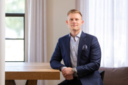 Corporate Headshot photography - Portrait of a young male professional photographed in downtown Tampa, Florida.